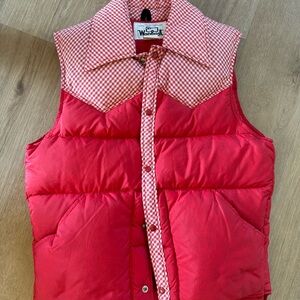 Woolrich Red Puffer Vest - Plaid